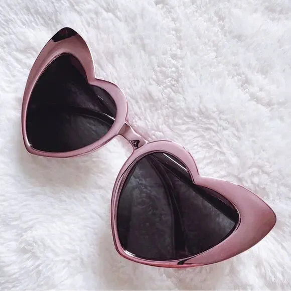 Addison Pink Heart-Shaped Sunglasses - Picture 4 of 15